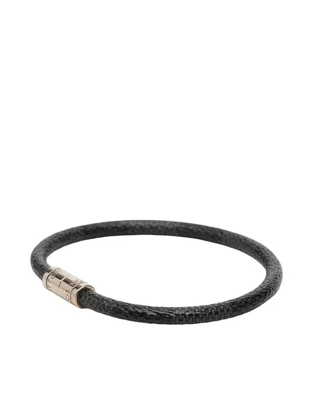 Louis Vuitton Damier Graphite Bracelet Keep It Black Silver Metal